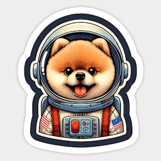 Pomeranian Astronaut Sticker